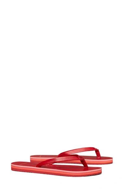 Tory Burch Mini Minnie Flip-flop In Tory Red / Tory Red / Tory Red