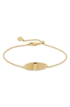 MONICA VINADER NURA TINY OVAL PLATE BRACELET,GP-BL-CDTI-NON