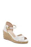 Stuart Weitzman Mirela Espadrille Wedge Mid Heel Sandals In Cream