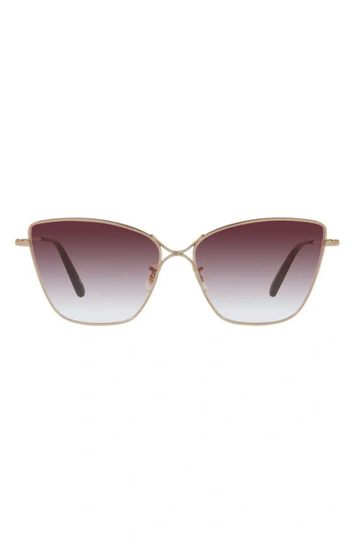 Oliver Peoples Marlyse Oversized Metal Cat-eye Sunglasses In Gold