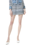 ALICE AND OLIVIA DONALD SIDE BUTTON TWEED MINISKIRT,CC103O07307