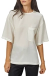 Equipment Viannet Silk Oversized Pocket Top In Naturewhite