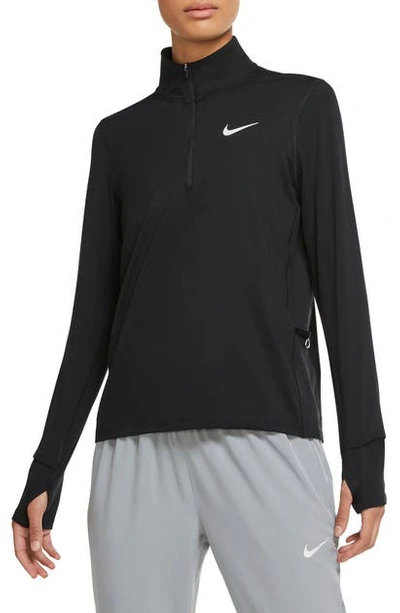 Nike Element Plus Size Women's Half-zip Running Top In Black