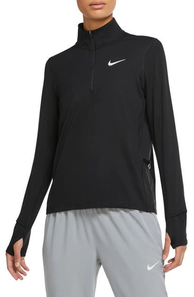 Nike Element Plus Size Women's Half-zip Running Top In Black/ Reflective Silv