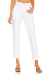 Frame Le Slouch Low-rise Straight-leg Jeans In Blanc