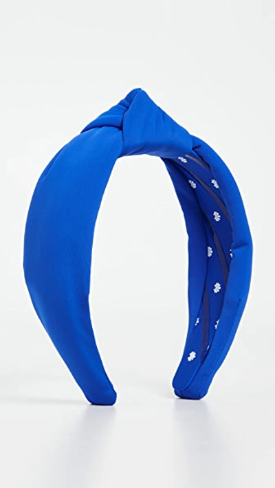 Lele Sadoughi Neoprene Knotted Headband In Royal Blue