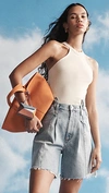 Mansur Gavriel Tulipano Top Handle Tote Bag In Orange