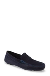 To Boot New York Driving Shoe In Blue Suede