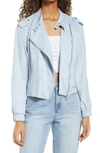 Blanknyc Faux Suede Moto Bomber In Vapor