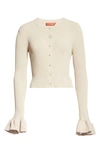 ALTUZARRA AYANNA RUFFLE CUFF CROP CARDIGAN,221-8811 KYS002