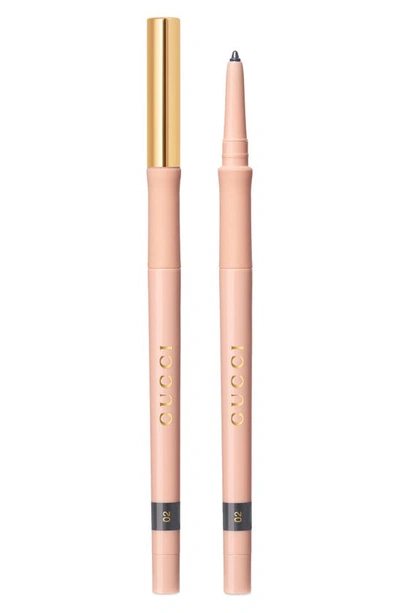 Gucci Stylo Contour Des Yeux Khol Eyeliner *02 Anthractie 0.01 oz/ 0.3 G In Silver