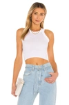 Wsly The Rivington Ribbed Cropped Tank In White