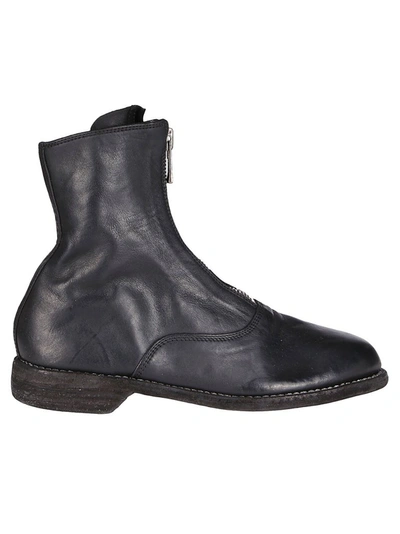 Guidi 210 Front Zip Boots In Black