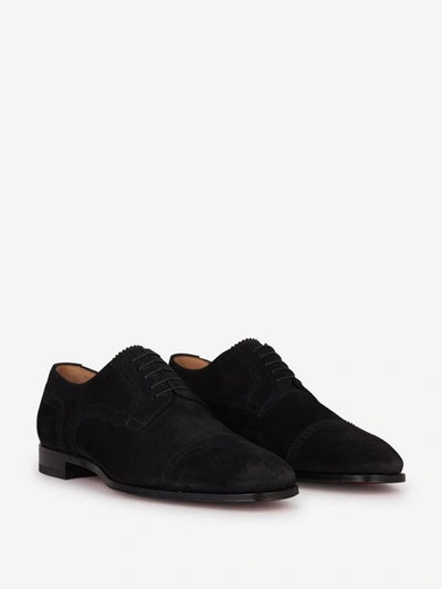 Christian Louboutin Cousin Charles Suede Derby Shoes In Black