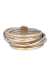 Saachi On The Rail Bar Layered Wrap Bracelet In Taupe