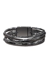 Saachi Scarlett Beaded Layered Wrap Bracelet In Gunmetal