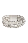 Saachi Scarlett Beaded Layered Wrap Bracelet In Silver