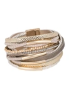 Saachi Multi Strand Wrap Bracelet In Taupe