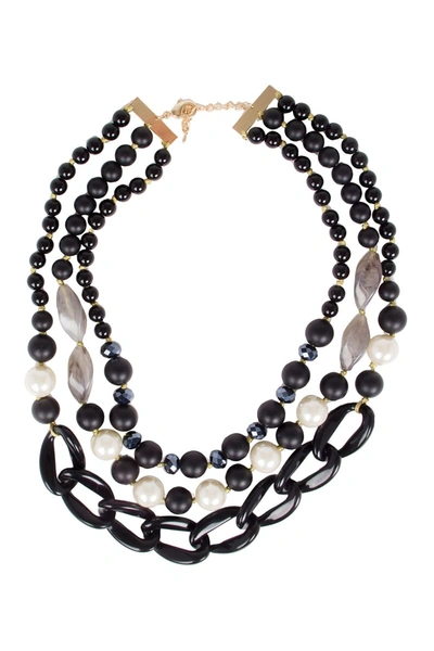 Saachi Betty Beaded Multi Strand Necklace In Black