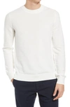 Theory Riland Pique Cotton Crewneck Sweater In Off White