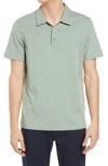 Theory Bron Slub Organic Cotton-jersey Polo Shirt In Steel Green