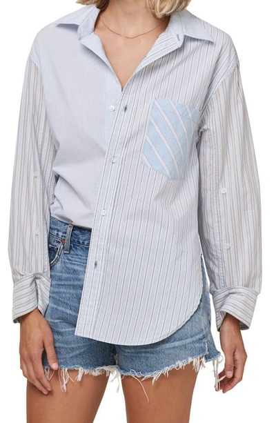 Citizen Of Humanity Stripe-sprint Cotton-blend Shirt In Rework Stripe
