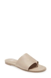 Eileen Fisher Edge Slide Sandal In Khaki Leather