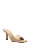 Schutz Posseni Mock-croc Slide Mule High-heel Sandals In Honey Beige Leather