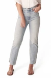 Silver Jeans Co. Highly Desirable High Waist Fray Hem Straight Leg Jeans In Indigo