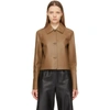 LOEWE BROWN LEATHER BUTTON JACKET
