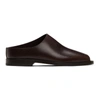 LEMAIRE BROWN LEATHER FLAT MULES