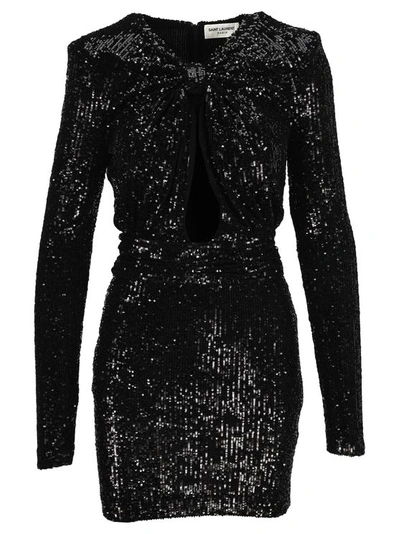 ysl cut out dress Saint Laurent by Anthony Vaccarello - Black Women Formal Theres much to admire in the striking simplicity of this midi dress from Saint Laurent ysl cut out dress Saint