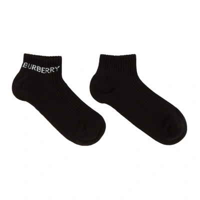 Burberry Black Intarsia Logo Ankle Socks
