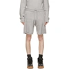 HELMUT LANG GREY WOOL DISTRESSED SHORTS