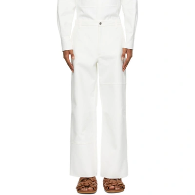 Valentino Baggy Fit Tapered Trousers In White