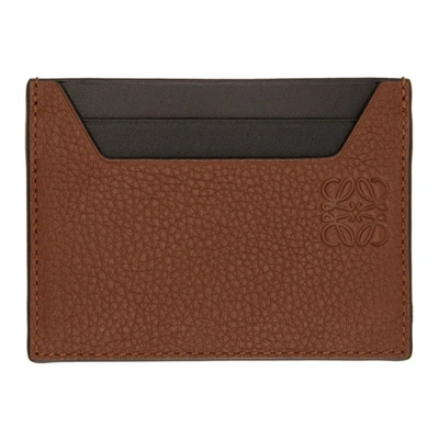 Loewe Brown Plain Card Holder In 3200 Cognac