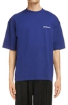 Balenciaga Copyright Logo-print Cotton T-shirt In Blue