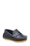 Elephantito Boy's Alex Leather Driver Loafers, Toddler/kids In Blue