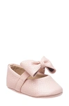 Elephantito Kids' Baby Girl's Leather Bow Ballerina Shoes In Pink