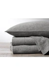 Coyuchi Relaxed Organic Linen Sheet Set In Charcoal Chambray