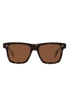 Oliver Peoples Casian 54mm Rectangular Sunglasses In Horn/ Brown