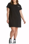 Juicy Couture Logo Short-sleeve Fleece Dress In Black