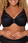 Curvy Couture Sheer Mesh T-shirt Bra In Black