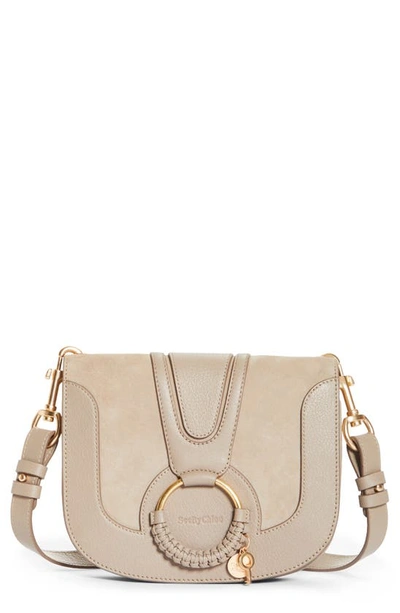 See By Chloé Neutral Small Hana Leather Cross Body Bag In Motty Grey