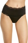 CALVIN KLEIN SCALLOP LACE TRIM HIGH WAIST THONG,QD3776