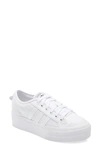 Adidas Originals Nizza Perforated Leather Sneakers In Ftwr White/ Core Black