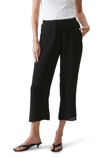 Michael Stars Ashton Pull-on Tapered Cropped Pants In Black