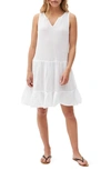 Michael Stars Scarlett Sleeveless Flounce Dress In White