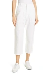 Nili Lotan Luna Cropped Cotton And Linen-blend Twill Pants In White