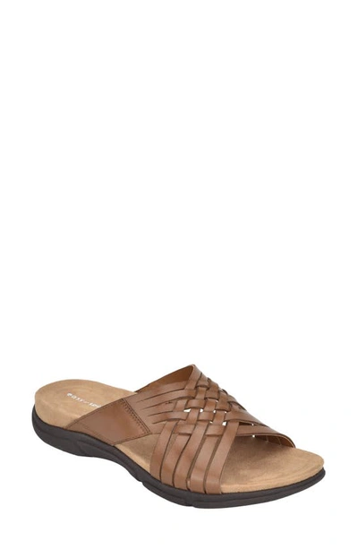 Easy Spirit Meadow Slide Sandal In Cognac Leather